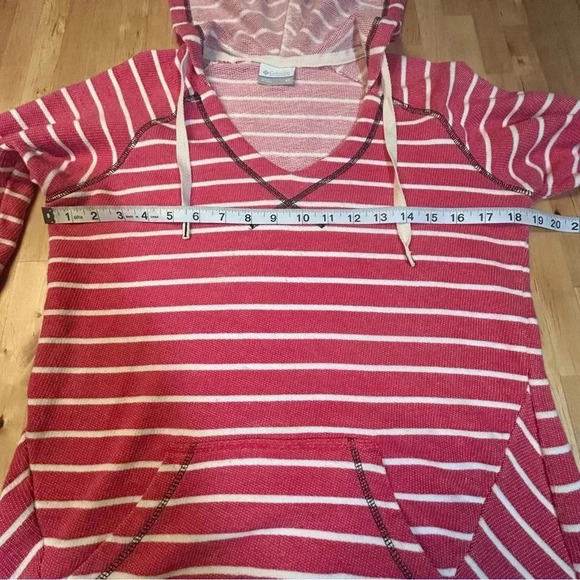 2 for$15 Columbia Red White Striped Hoodie - Picture 2 of 11